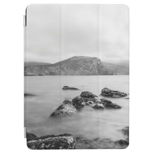 GRAY AND BLACK MOUNTAIN NEAR OF BODY WATER iPad AIR COVER