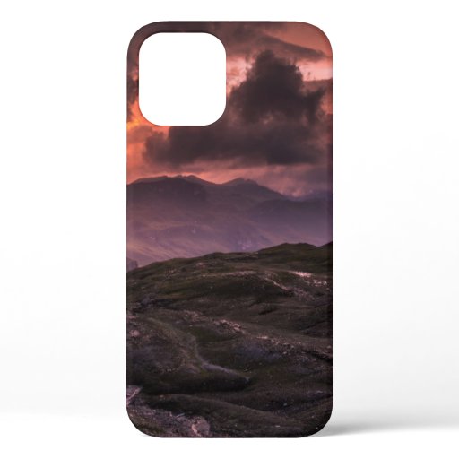 GRAY AND BLACK MOUNTAINS UNDER CLOUDY SKY DURING D iPhone 12 CASE