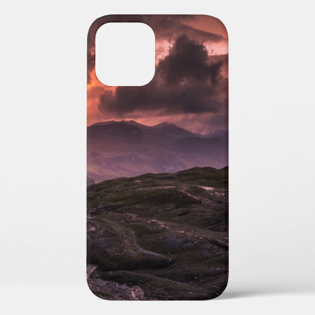 GRAY AND BLACK MOUNTAINS UNDER CLOUDY SKY DURING D Case-Mate iPhone CASE (Back)