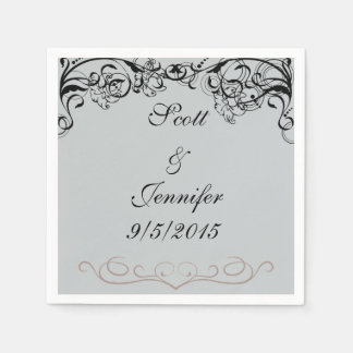 Gray and Black Napkins