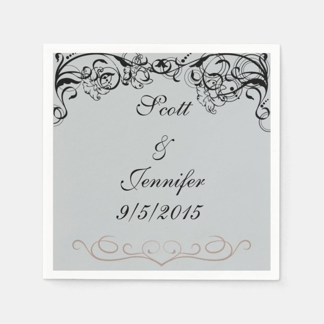 Gray and Black Napkins (Front)