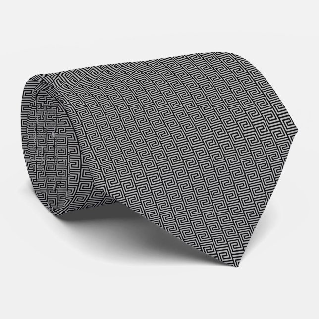Gray And Black Neck Tie (Rolled)