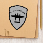 Gray and Black P-38 Lightning Patch (On Folder)