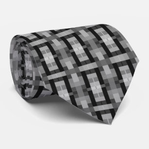 Gray and Black Pattern Neck Tie