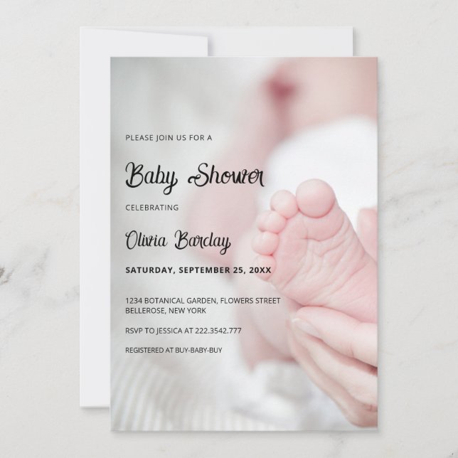 Gray and Black Playful Baby Baby Shower  Invitation (Front)
