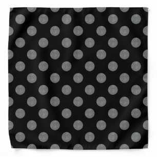 Gray and black polka dots bandana