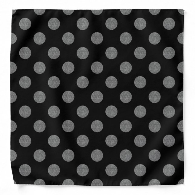 Gray and black polka dots bandana (Front)
