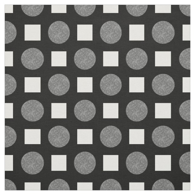 Gray and black polka dots fabric (Swatch)