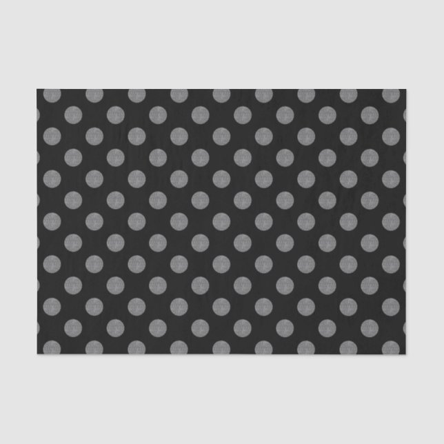 Gray and black polka dots tissue paper (Front)