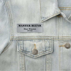 Gray and Black Professional Custom Name Tag Badge