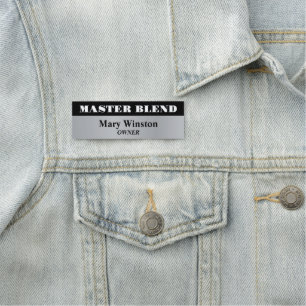 Gray and Black Professional Name Tag