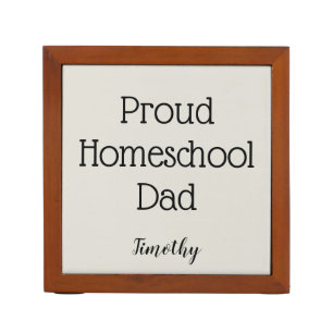 Gray and Black Proud Homeschool Dad Desk Organizer