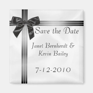 Gray and Black Save the Date magnet