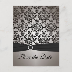 Gray and Black Save the Date Postcard