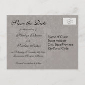 Gray and Black Save the Date Postcard (Back)