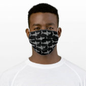 Gray and Black Sharks Adult Cloth Face Mask (Worn)