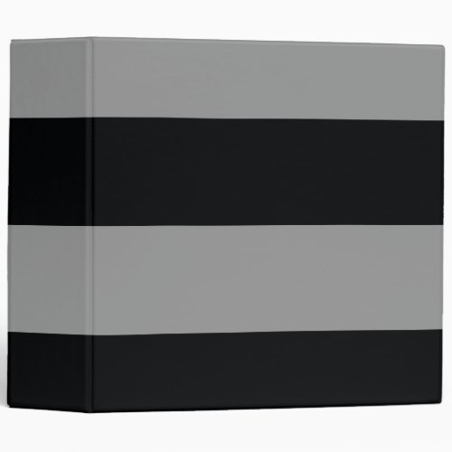 Gray and Black Simple Extra Wide Stripes 3 Ring Binder