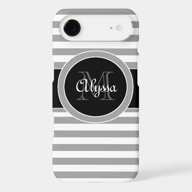 Gray and Black Stripe Phone Case (Back)