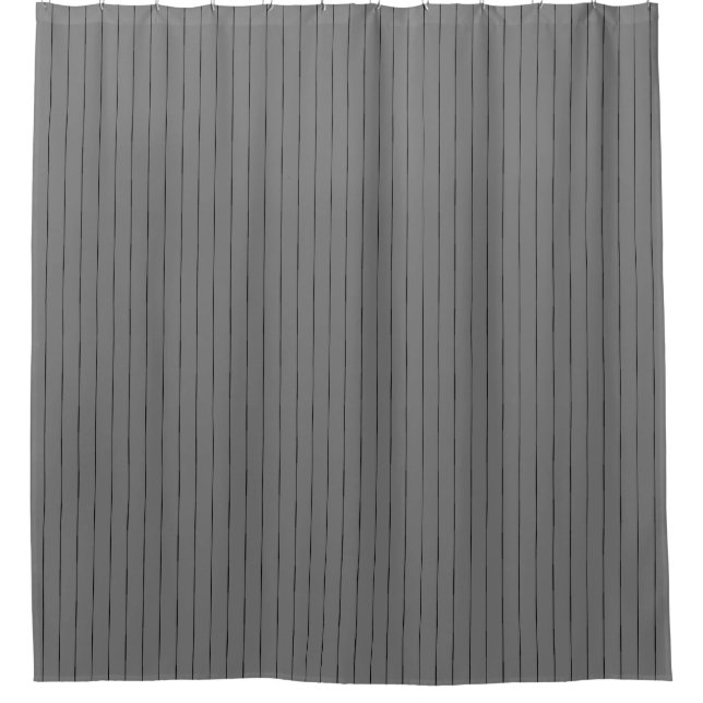 Gray and Black stripe Shower Curtain (Front)