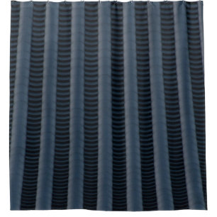Gray and black striped illustration shower curtain