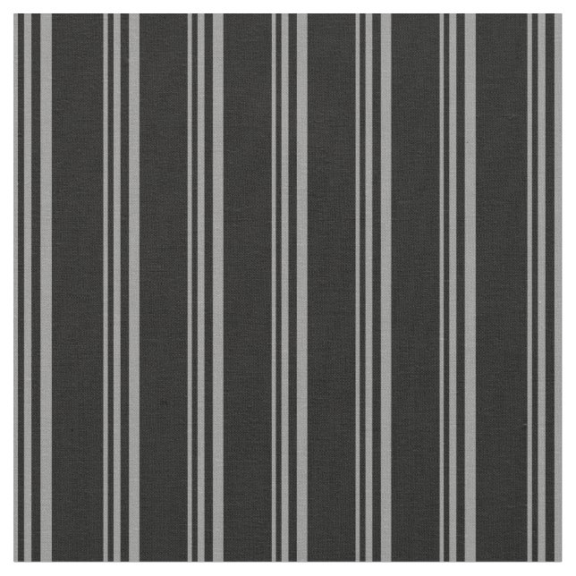 Gray and Black Striped/Lined Pattern Fabric (Close Up)