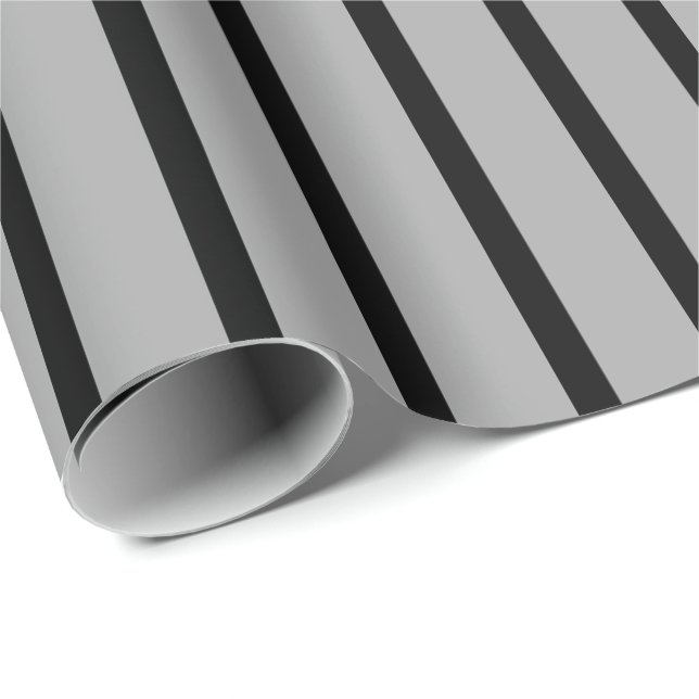 Gray and Black Striped Wrapping Paper (Roll Corner)