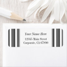 Gray and Black Stripes Custom Address Labels