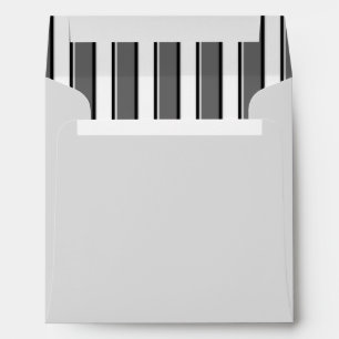 Gray and Black Stripes on White Envelope