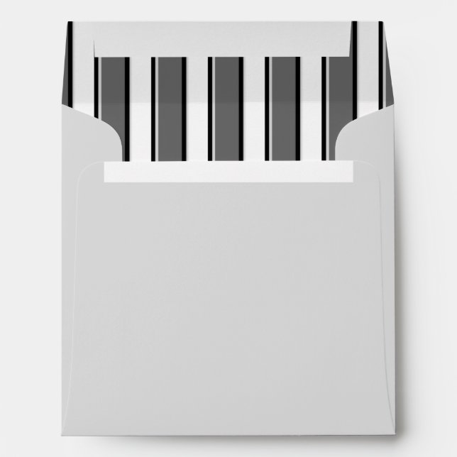Gray and Black Stripes on White Envelope (Back (Bottom))