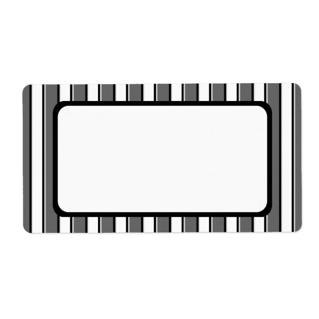 Gray and Black Stripes on White Label (Front)