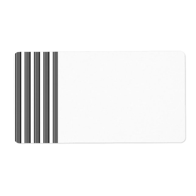 Gray and Black Stripes on White Label Template (Front)