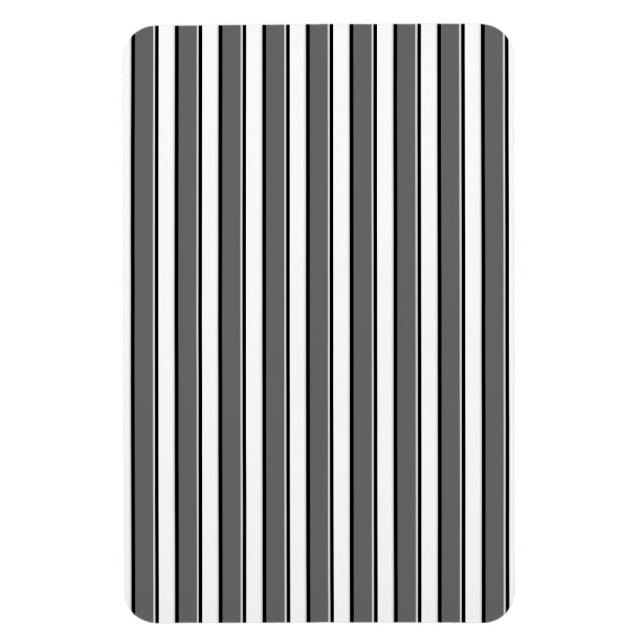 Gray and Black Stripes on White Magnet (Vertical)