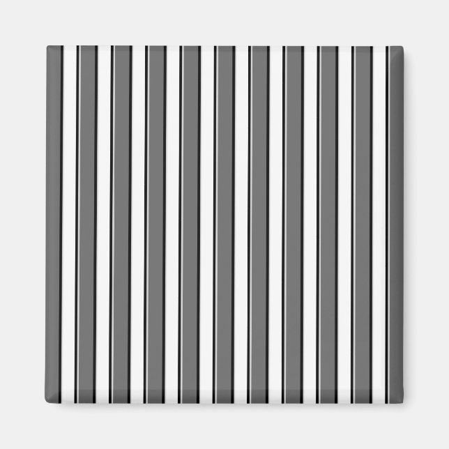Gray and Black Stripes on White Magnet (Front)