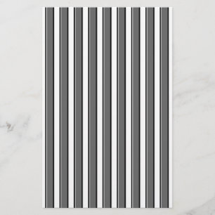 Gray and Black Stripes on White Stationery
