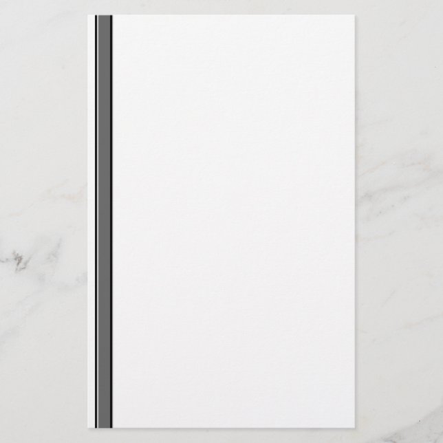 Gray and Black Stripes Stationery Unlined (Front)