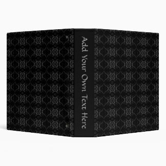 Gray and Black Stylish Flower Pattern. 3 Ring Binder