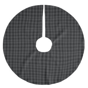 Gray and Black Tartan Brushed Polyester Tree Skirt
