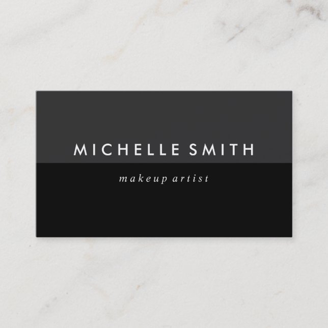 Gray and Black Two Tone Business Card (Front)