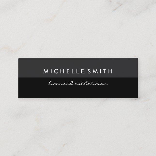 Gray and Black Two Tone Mini Business Card (Front)
