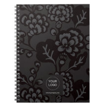 Gray and Black Vibrant and Bold Floral Pattern