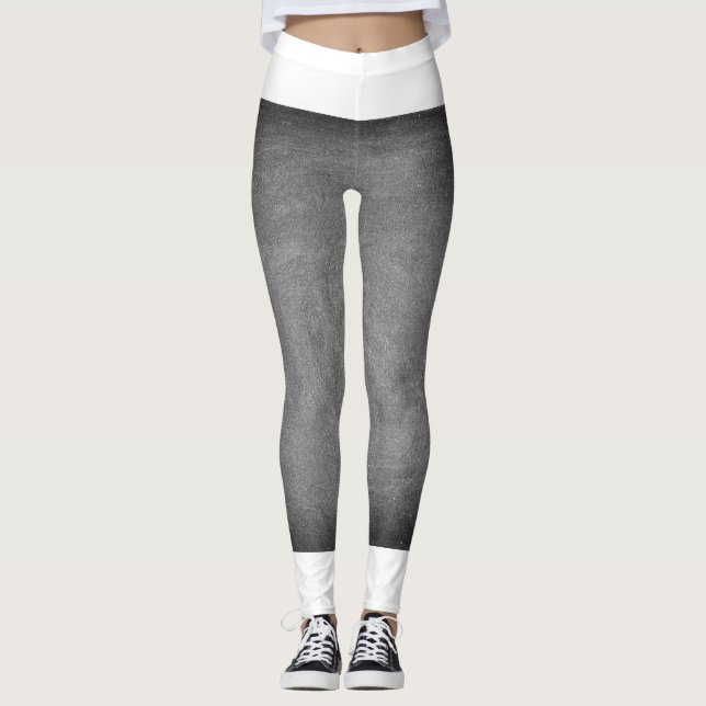 Gray And Black White  Leggings (Front)