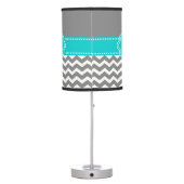 Gray and Blue Chevron Monogram Lamp Shade (Back)