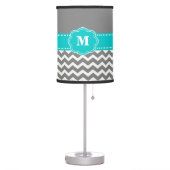 Gray and Blue Chevron Monogram Lamp Shade (Left)