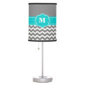 Gray and Blue Chevron Monogram Lamp Shade (Right)