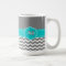 Gray and Blue Chevron Personalized Mug