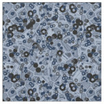 gray and blue geometric abstract fabric