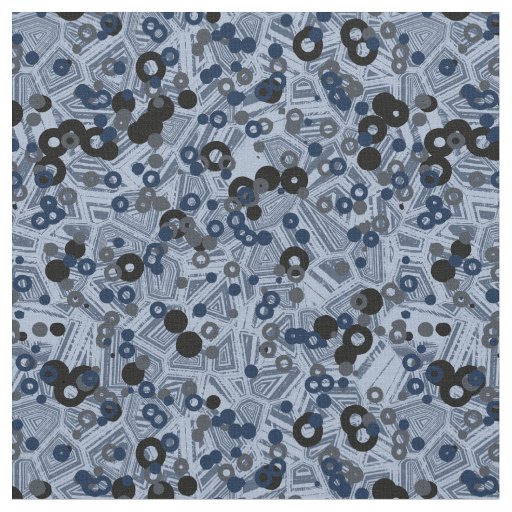 gray and blue geometric abstract fabric