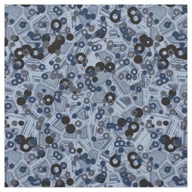 gray and blue geometric abstract fabric (Close Up)