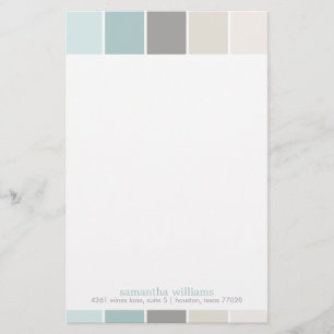 Gray and Blue Modern Decorative Color Blocks Stationery