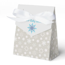 Gray and Blue Snowflake Favor Box
